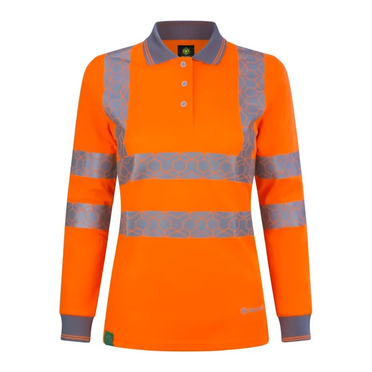 Beeswift Ewear Recyclable Womens Hi Vis L/S Polo Shirt